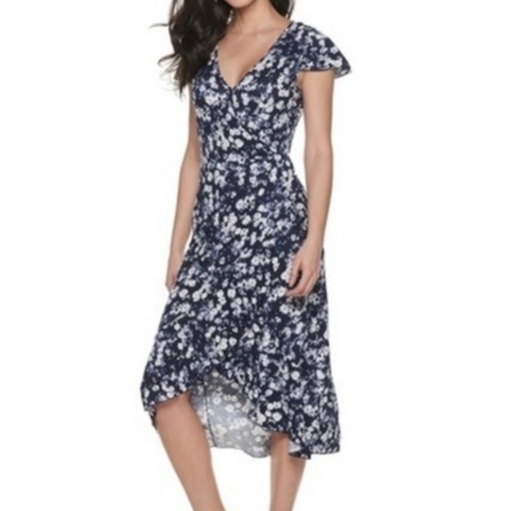 Juicy Couture Navy Floral High Low Dress